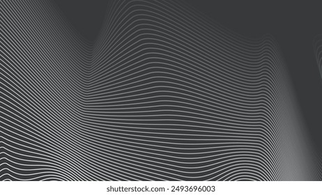 Fondo abstracto gris oscuro con la línea de la curva para el fondo o la presentación