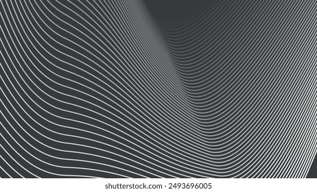Fondo abstracto gris oscuro con la línea de la curva para el fondo o la presentación