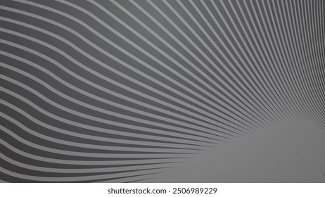 Fondo abstracto gris oscuro con rayas línea curva Imagen de Vector