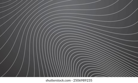 Fondo abstracto gris oscuro con rayas línea curva Imagen de Vector