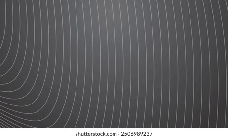 Dark grey abstract background with stripes curve line vector image