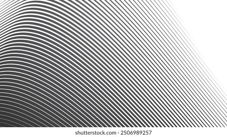 Dark grey abstract background with stripes curve line vector image