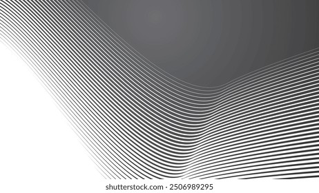 Dark grey abstract background with stripes curve line vector image