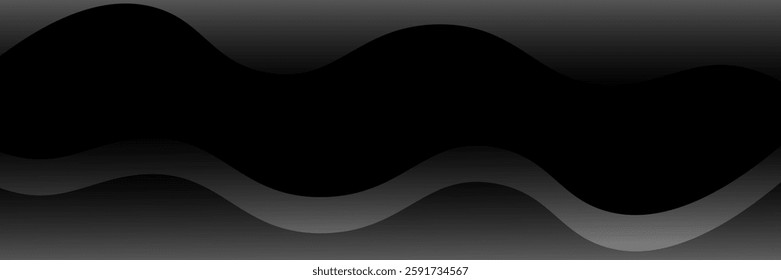 Dark grey abstract wide horizontal banner with hexagon carbon fiber grid and orange luminous lines. Technology vector background 