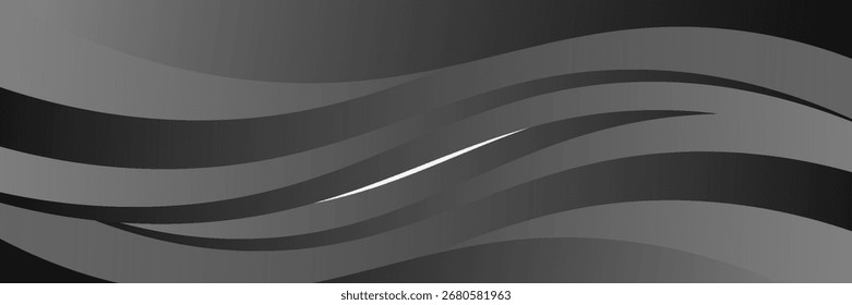 Dark grey abstract wide horizontal banner with hexagon carbon fiber grid and orange luminous lines. Technology vector background with orange neon lines