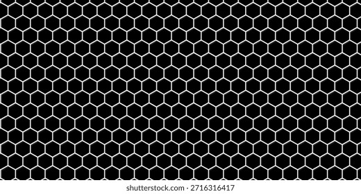 Anuncio Horizontal ancho abstracto gris oscuro con rejilla hexagonal de fibra de carbono y líneas luminosas naranjas