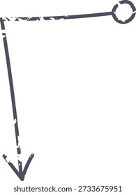 Elemento de icono de flecha gris oscuro. Ilustración de estilo de doodle de interfaz Ai