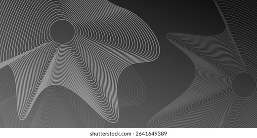 Dark grey background with abstract white line design resembling a spider web or wave pattern, ideal for tech-inspired, futuristic, or edgy digital designs.