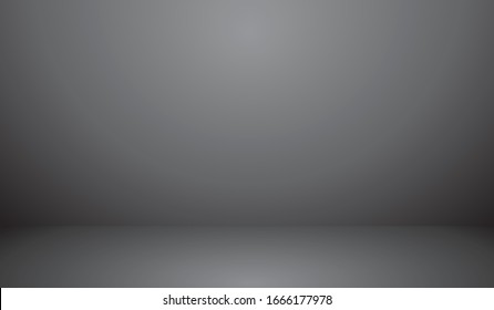 Dark Grey Background Studio Room Photo Backdrop Vector Illustration