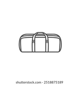 Dark grey bag icon. Gray bag icon. Bowling bag. Fashion accessory technical illustration. Military bag. Handbag. 