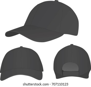 Dark grey baseball cap. vector illustration