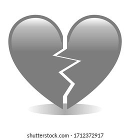 Vector Emoji del Corazón Gris Oscuro
