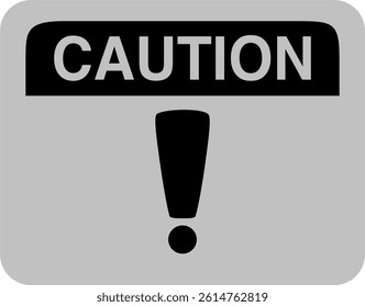 Dark Grey Caution Warning Symbol