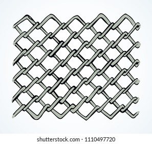 Dark grey color thin repeat bent shape thread stripes. Billowy braid iron chainlink curvy form template fond. Freehand outline black ink hand drawn sign icon logo in retro art doodle cartoon style