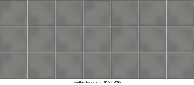 Dark grey colored ceramic tiles. Modern seamless pattern, square floor tiles. 
