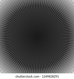 Dark grey dynamic sunburst background - motion vector graphic with radial stripe pattern