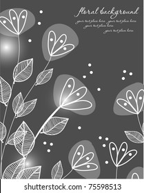 Dark grey floral card