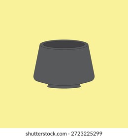 Ilustração de vetor de vetor de vaso de flor cinza escuro