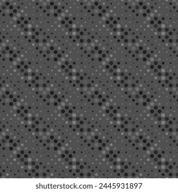 Dark grey geometrical abstract dot pattern background - monochrome vector design