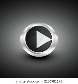 dark grey gradient play button