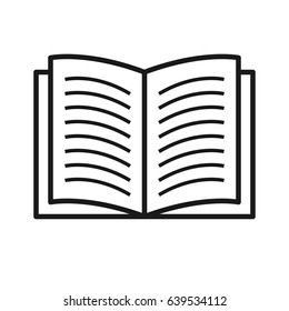 Dark grey gray black book read page read mode icon symbol on a white background vector illustration minimalistic simple pictogram design