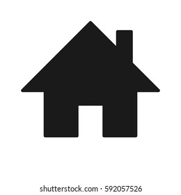 Dark grey gray black home house default website button icon sign symbol with rounded corners trendy isolated minimalistic simple flat design vector illustration pictogram