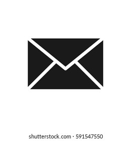 Dark grey gray black mail email envelope with rounded lines send and receive message symbol sign button icon on a white background trendy flat isolated design vector pictogram illustration