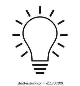 Dark grey gray black turned on lightbulb idea notification popup reminder icon on a white background flat design vector pictogram illustration image