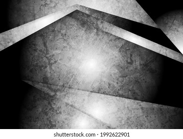 Dark grey grunge geometric abstract corporate background. Vector design