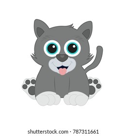 dark grey happy wolf pet 