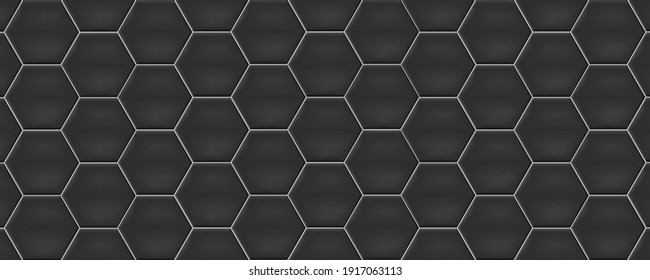 Dark grey hexagon ceramic tiles. Modern seamless pattern, dark grey colored hexagon ceramic tiles. 
