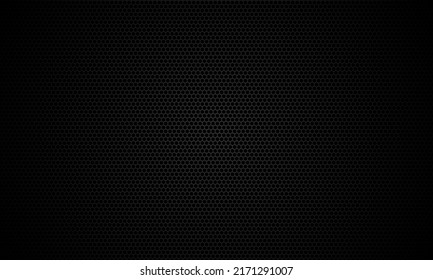 Dark grey hexagon mesh pattern background texture vector illustration.