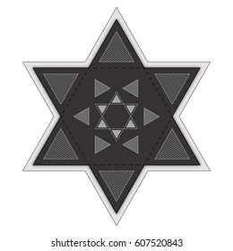 Dark Grey Hexagram Pattern Sticker