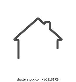 dark grey Home outline icon vector eps10. House icon outline. Home icon.