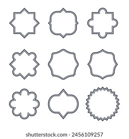 Dark Grey Isolated Geometrical Frames vector illustration set