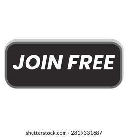 Dark Grey Join Free Button Web UI Element