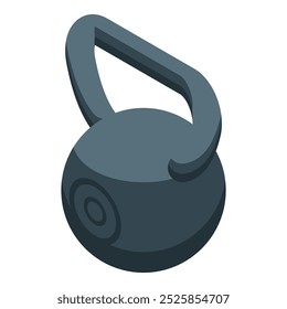 Dark grey kettlebell for weight training workout at the gym