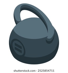 Dark grey kettlebell for weight training, promoting strength and fitness