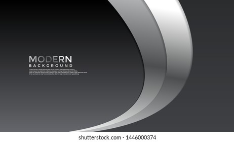 dark grey and light silver vector background overlap layer geometric
