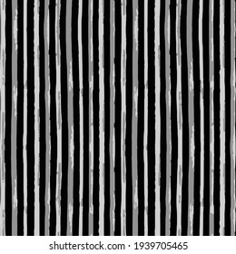 Dark grey and light grey Stripes repeating pattern. Graphic Brushstroke Illustration on a black background.