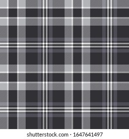 Dark grey, light Grey and White modern tartan plaid Scottish seamless pattern.Texture from tartan, plaid, tablecloths, clothes, shirts, dresses, paper, bedding, blankets and other textile products.