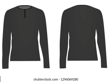 Dark grey long sleeved t shirt. vector illustration