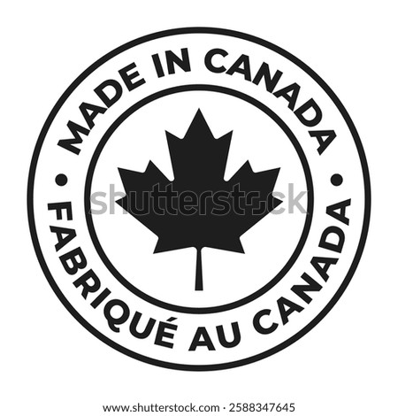 Dark grey Made in Canada stamp in English and French languages