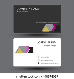 Dark grey modern creative and clean business card, simple template vector design.