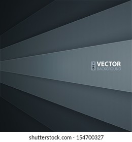Dark grey paper layers abstract vector background. RGB EPS 10 vector illustration