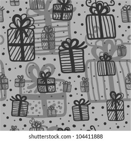 Dark grey pattern with gift boxes
