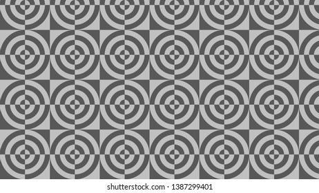 Dark Grey Quarter Circles Pattern Background