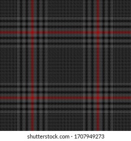 Colores gris oscuro, rojo y negro, trenzado moderno escocés sin fisuras.Textura de manteles, manteles, ropa, pantalones, vestidos, chaqueta, falda, papel, mantas y otros productos textiles.
