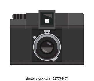 Dark Grey Retro Analog Camera, Classic LoFi Film, Vintage Photography Clip Art Set