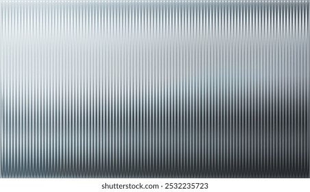 Dark grey ribbed glass. Vector ribbed glass texture background. Mesh gradient. acrylic ribbed bath surface. Reeded glass background semitransparent overlay. Bath wall window